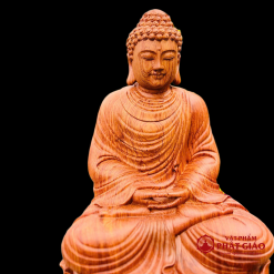 tuong phat thich ca mau ni ngoi bang go huong nguyen khoi cao 42cm vat pham phat giao la boi 4