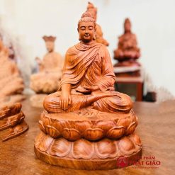 tuong phat thich ca ngoi thien go huong nguyen khoi cao 40cm vat pham phat giao la boi 4