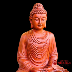 tuong phat thich ca ngoi tinh tam de luc giac bang go huong nguyen khoi cao 42cm vat pham phat giao la boi 4