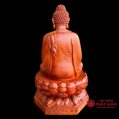 tuong phat thich ca ngoi tinh tam de luc giac bang go huong nguyen khoi cao 42cm vat pham phat giao la boi 7