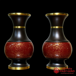 Lọ Hoa Bằng Đồng Đỏ Họa Tiết Vân Đá Cao Cấp 2 0 1