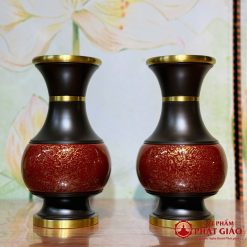 Lọ Hoa Bằng Đồng Đỏ Họa Tiết Vân Đá Cao Cấp 3 1