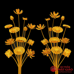 Lọ Sen Nhôm 13 Bông Vàng Bình Sứ Cao 1m2 2 2 2