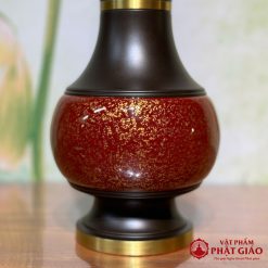 Lọ Hoa Bằng Đồng Đỏ Họa Tiết Vân Đá Cao Cấp 4 2