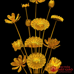 Lọ Sen Nhôm 13 Bông Vàng Bình Sứ Cao 1m2 3 3 2
