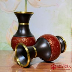 Lọ Hoa Bằng Đồng Đỏ Họa Tiết Vân Đá Cao Cấp 5 3