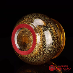 Cốc Nước Thờ Lưu Ly Màu Vàng Hổ Phách Cao Cấp, Cao 10cm 2 3