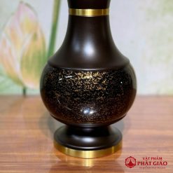 Lọ Hoa Bằng Đồng Đen Họa Tiết Vân Đá Cao Cấp 6 4 1