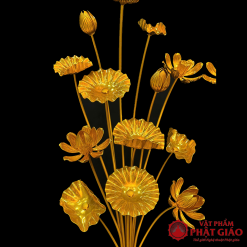 Lọ Sen Nhôm 13 Bông Vàng Bình Sứ Cao 1m2 4 4 2