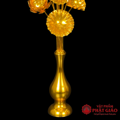 Đôi Lọ hoa Sen Nhôm 13 Bông Vàng Cao Cấp 4 4 3