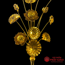 Đôi Lọ hoa Sen Nhôm 13 Bông Vàng Cao Cấp 5 5 2