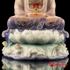 Tượng Phật A Di Đà Ngồi Đế Non Nước Bằng Bột Đá Sơn Màu Cao Cấp, Cao 30cm, 40cm, 48cm, 65cm 5 5