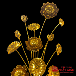 Đôi Lọ hoa Sen Nhôm 13 Bông Vàng Cao Cấp 7 7