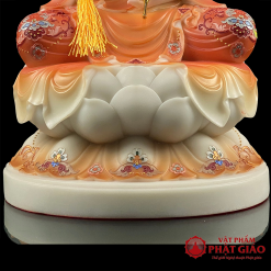 Tượng Bồ Tát Quan Âm Ngồi Đế Sen Bằng Bột Đá Sơn Màu Cam Cao Cấp, Cao 30cm, 40cm, 48cm 1 tuong bo tat quan am ngoi de sen bang bot da son mau cam cao cap cao 30cm 40cm 48cm vat pham phat giao la boi 4
