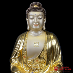Tượng Phật A Di Đà Bằng Đồng Dát Vàng Ấn Bảo Cao 30cm, 40cm, 48cm 1 tuong phat a di da bang dong dat vang an bao cao 30cm 40cm 48cm vat pham phat giao la boi 6