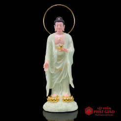 Tượng Phật A Di Đà Bột Đá Thạch Ngọc Đứng Mây Song Liên Cao Cấp, Cao 48cm, 65cm, 90cm 5 tuong phat a di da bot da thach ngoc dung may song lien cao cap cao 48cm 65cm 90cm vat pham phat giao la boi 2