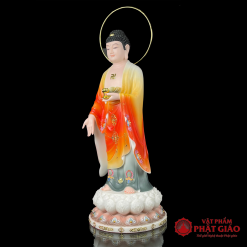 tuong phat a di da dung bang bot da son cao cap co hao quang cao 48cm 65cm vat pham phat giao la boi 3