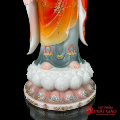 tuong phat a di da dung bang bot da son cao cap co hao quang cao 48cm 65cm vat pham phat giao la boi 5