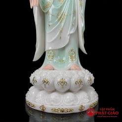 Tượng Phật A Di Đà Đứng Bằng Bột Đá, Y Trắng Xanh Viền Vàng, Cao 48cm, 65cm, 90cm 1 tuong phat a di da dung bang bot da y trang xanh vien vang cao 48cm 65cm 90cm vat pham phat giao la boi 6
