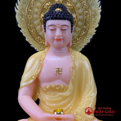 tuong phat a di da ngoi dai sen bang bot da thach anh vien vang co la de cao 40cm 48cm 65cm 90cm vat pham phat giao la boi 3