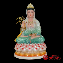 Tượng Phật Bà Quan Âm Ngồi Đài Sen 3 Tầng, Bằng Bột Đá Sơn Xanh, Cao 30cm, 40cm, 50cm 9 tuong phat ba quan am ngoi dai sen 3 tang bang bot da son xanh cao cap cao 30cm 40cm 50cm vat pham phat giao la boi 2