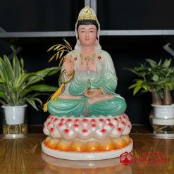 Tượng Phật Bà Quan Âm Ngồi Đài Sen 3 Tầng, Bằng Bột Đá Sơn Xanh, Cao 30cm, 40cm, 50cm 8 tuong phat ba quan am ngoi dai sen 3 tang bang bot da son xanh cao cap cao 30cm 40cm 50cm vat pham phat giao la boi 3