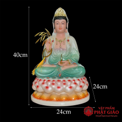 Tượng Phật Bà Quan Âm Ngồi Đài Sen 3 Tầng, Bằng Bột Đá Sơn Xanh, Cao 30cm, 40cm, 50cm 2 tuong phat ba quan am ngoi dai sen 3 tang bang bot da son xanh cao cap cao 30cm 40cm 50cm vat pham phat giao la boi 9