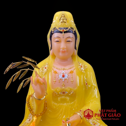 Tượng Phật Bà Quan Âm Tọa Đài Sen To Bằng Bột Đá Thạch Anh Viền Vàng Cao Cấp, Cao 30cm, 40cm, 48cm, 65cm 3 tuong phat ba quan am toa dai sen to bang bot da thach anh vien vang cao cap cao 30cm 40cm 48cm 65cm vat pham phat giao la boi 6