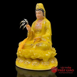 Tượng Phật Bà Quan Âm Tọa Đài Sen To Bằng Bột Đá Thạch Anh Viền Vàng Cao Cấp, Cao 30cm, 40cm, 48cm, 65cm 1 tuong phat ba quan am toa dai sen to bang bot da thach anh vien vang cao cap cao 30cm 40cm 48cm 65cm vat pham phat giao la boi 8