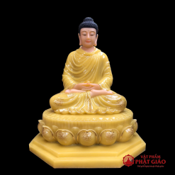 tuong phat thich ca mau ni ngoi dai sen de bat giac bang bot da thach anh cao 90cm vat pham phat giao la boi 2