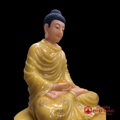 tuong phat thich ca mau ni ngoi dai sen de bat giac bang bot da thach anh cao 90cm vat pham phat giao la boi 4