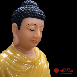 tuong phat thich ca mau ni ngoi dai sen de bat giac bang bot da thach anh cao 90cm vat pham phat giao la boi 5