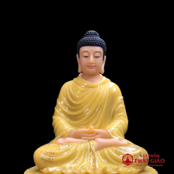 tuong phat thich ca mau ni ngoi dai sen de bat giac bang bot da thach anh cao 90cm vat pham phat giao la boi 6