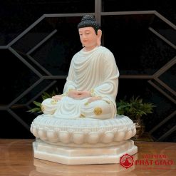 tuong phat thich ca ngoi dai sen de bat giac bot da trang dai loan cao 90cm vat pham phat giao la boi 5