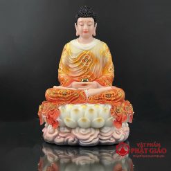 tuong phat thich ca ngoi non nuoc chat lieu bot da dai loan son phu quy cao 48cm vat pham phat giao la boi 2