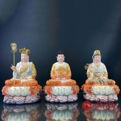 tuong phat thich ca ngoi non nuoc chat lieu bot da dai loan son phu quy cao 48cm vat pham phat giao la boi 4