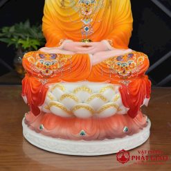 Tượng Phật Thích Ca Thủ Ấn Thiền Định, Chất Liệu Bột Đá Sơn Gấm Cam Vàng, Cao 30cm, 40cm, 48cm, 65cm 2 tuong phat thich ca thu an thien dinh chat lieu bot da som gam cam vang vat pham phat giao la boi 6