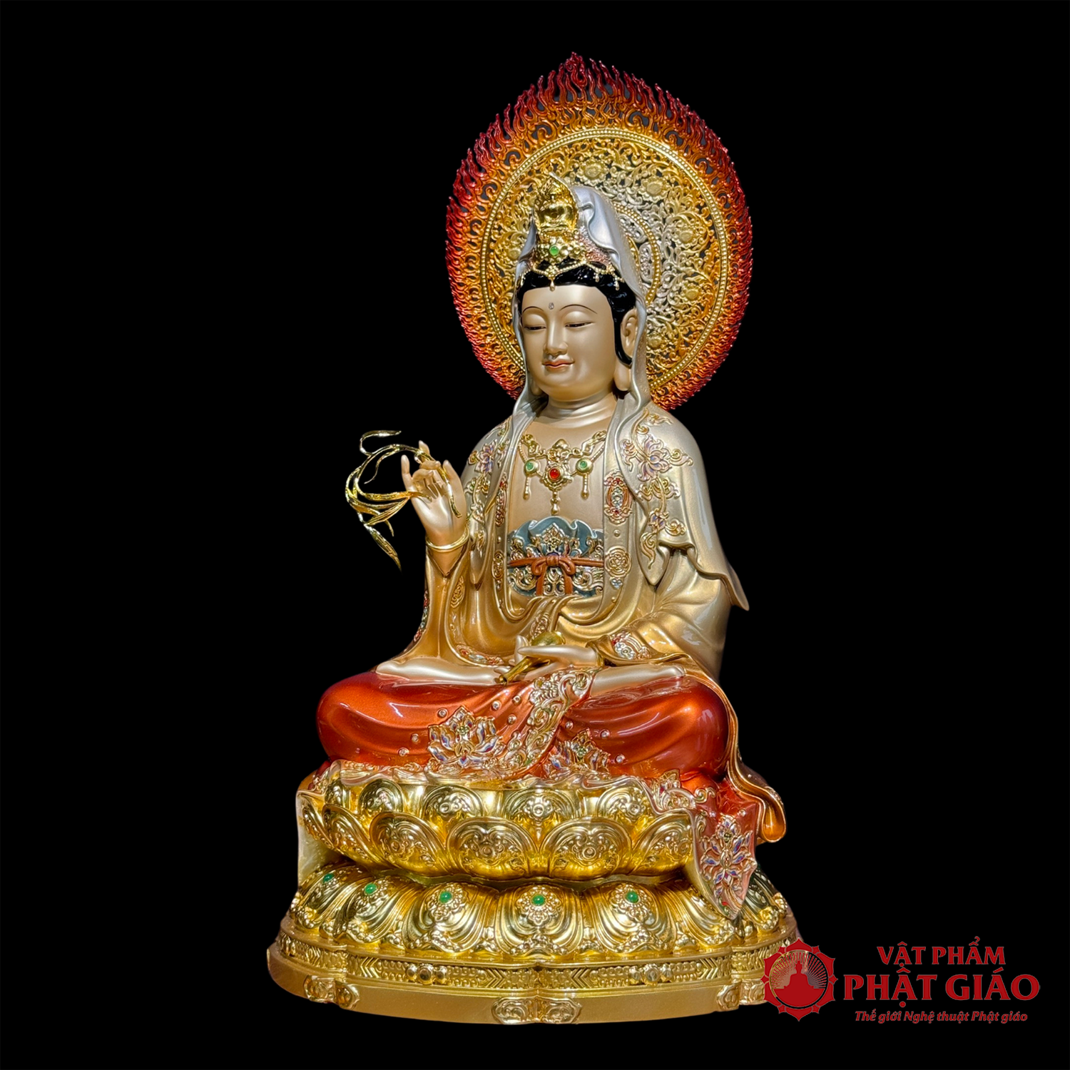 tuong-quan-am-bo-tat-ngoi-bang-dong-men-co-dat-vang-cao-cap-cao-30cm-40cm-48cm-vat-pham-phat-giao-la-boi-5 tuong quan am bo tat ngoi bang dong men co dat vang cao cap cao 30cm 40cm 48cm vat pham phat giao la boi 5