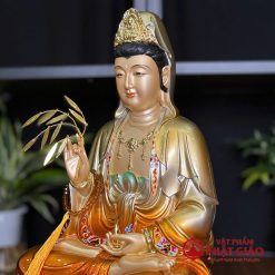 Tượng Quan Âm Bồ Tát Ngồi Đài Sen 3 Tầng, Bằng Bột Đá Sơn Màu Đồng, Cao 30cm, 40cm, 50cm 6 tuong quan am bo tat ngoi dai sen 3 tang bang bot da son mau dong cao cap cao 30cm 40cm 50cm vat pham phat giao la boi 4