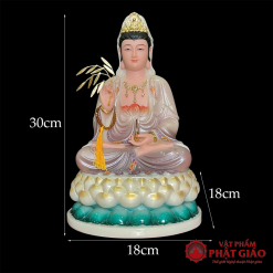 Tượng Phật Bà Quan Âm Ngồi Đài Sen 3 Tầng, Bằng Bột Đá Sơn Màu Tím, Cao 30cm, 40cm, 50cm 3 tuong quan am bo tat ngoi dai sen 3 tang bang bot da son mau tim cao cap cao 30cm 40cm 50cm vat pham phat giao la boi 8