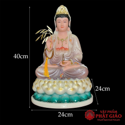 Tượng Phật Bà Quan Âm Ngồi Đài Sen 3 Tầng, Bằng Bột Đá Sơn Màu Tím, Cao 30cm, 40cm, 50cm 2 tuong quan am bo tat ngoi dai sen 3 tang bang bot da son mau tim cao cap cao 30cm 40cm 50cm vat pham phat giao la boi 9