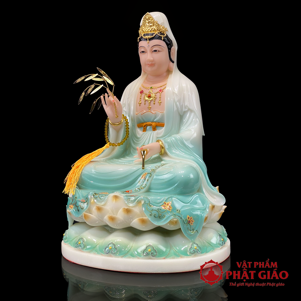 tuong-quan-am-bo-tat-ngoi-dai-sen-bang-bot-da-son-mau-xanh-cao-cap-cao-30cm-40cm-48cm-65cm-vat-pham-phat-giao-la-boi-3 tuong quan am bo tat ngoi dai sen bang bot da son mau xanh cao cap cao 30cm 40cm 48cm 65cm vat pham phat giao la boi 3