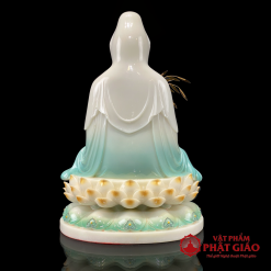 Tượng Quan Âm Bồ Tát Ngồi Đài Sen Bằng Bột Đá Sơn Màu Xanh Cao Cấp, Cao 30cm, 40cm, 48cm, 65cm 3 tuong quan am bo tat ngoi dai sen bang bot da son mau xanh cao cap cao 30cm 40cm 48cm 65cm vat pham phat giao la boi 4