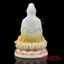 Tượng Quan Âm Bồ Tát Ngồi Đài Sen, Bằng Bột Đá Sơn Vàng, Cao 30cm, 40cm, 48cm, 65cm 3 tuong quan am bo tat ngoi dai sen bang bot da son vang cao cap cao 30cm 40cm 48cm 65cm vat pham phat giao la boi 4