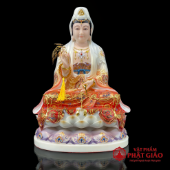 Tượng Quan Âm Bồ Tát Ngồi Đài Sen, Bằng Bột Đá Vẽ Gấm Sơn Đỏ Cao Cấp, Cao 40cm, 48cm, 65cm 7 tuong quan am bo tat ngoi dai sen bang bot da ve gam son do cao cap cao 40cm 48cm 65cm vat pham phat giao la boi 2