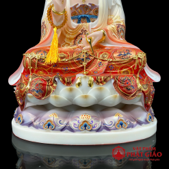 Tượng Quan Âm Bồ Tát Ngồi Đài Sen, Bằng Bột Đá Vẽ Gấm Sơn Đỏ Cao Cấp, Cao 40cm, 48cm, 65cm 4 tuong quan am bo tat ngoi dai sen bang bot da ve gam son do cao cap cao 40cm 48cm 65cm vat pham phat giao la boi 6