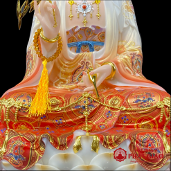 Tượng Quan Âm Bồ Tát Ngồi Đài Sen, Bằng Bột Đá Vẽ Gấm Sơn Đỏ Cao Cấp, Cao 40cm, 48cm, 65cm 3 tuong quan am bo tat ngoi dai sen bang bot da ve gam son do cao cap cao 40cm 48cm 65cm vat pham phat giao la boi 7