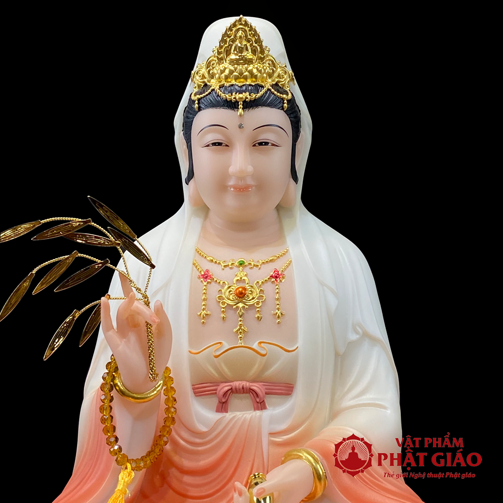 Tượng Quan Âm Bồ Tát Ngồi Đài Sen, Chất Liệu Bột Đá Sơn Đỏ Cao Cấp, Cao 30cm, 40cm, 48cm, 65cm 8 tuong quan am bo tat ngoi dai sen chat lieu bot da son do cao cap cao 30cm 40cm 48cm 65cm vat pham phat giao la boi 5