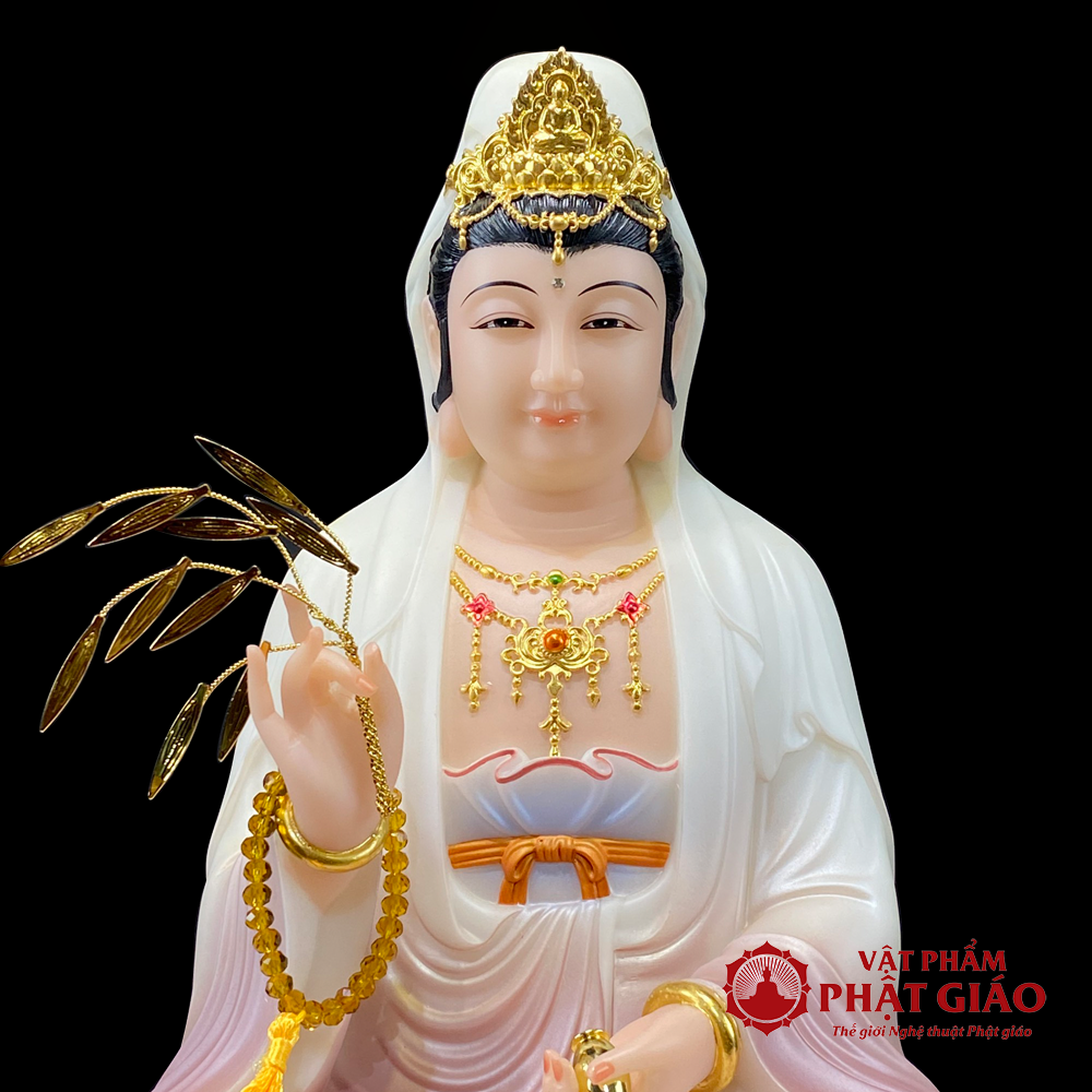 Tượng Quan Âm Bồ Tát Ngồi Đài Sen, Chất Liệu Bột Đá Sơn Tím Cao Cấp, Cao 30cm, 40cm, 48cm, 65cm 6 tuong quan am bo tat ngoi dai sen chat lieu bot da son tim cao cap cao 30cm 40cm 48cm 65cm vat pham phat giao la boi 3