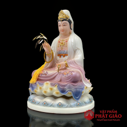 Tượng Quan Âm Bồ Tát Ngồi Đài Sen, Chất Liệu Bột Đá Sơn Tím Cao Cấp, Cao 30cm, 40cm, 48cm, 65cm 2 tuong quan am bo tat ngoi dai sen chat lieu bot da son tim cao cap cao 30cm 40cm 48cm 65cm vat pham phat giao la boi 4